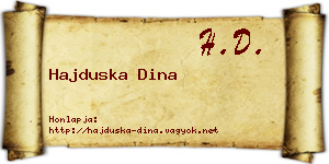 Hajduska Dina névjegykártya